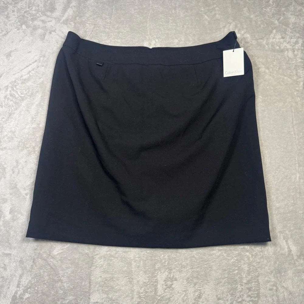 NWT Calvin Klein Womens Black Pencil Skirt 22W‎ Plus Business Casual Knee Length